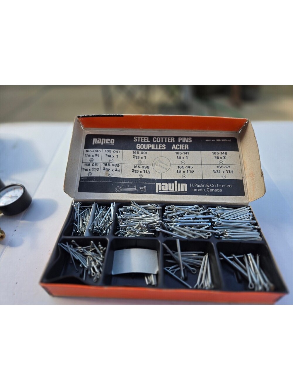 Vintage Panco H. Paulin Steel Cotter Pin Utility Assortment Original Box Canada